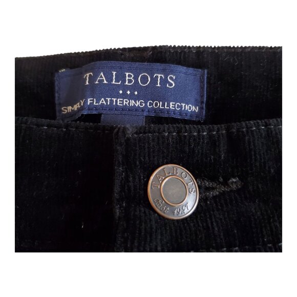 TALBOTS SZ 12p Simply Flattering High Waist Straight Leg Corduroy Pants in Black - Picture 3 of 9